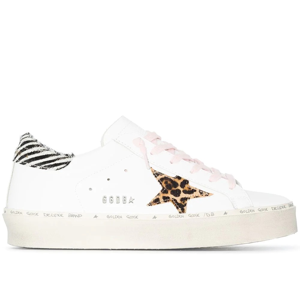 Golden Goose Hi Star Flatform Leopard Sneakers